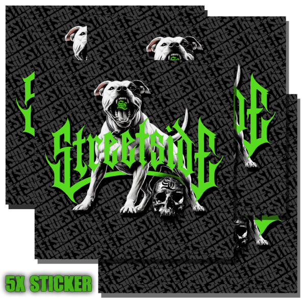 5x Stickers Streetside Dog